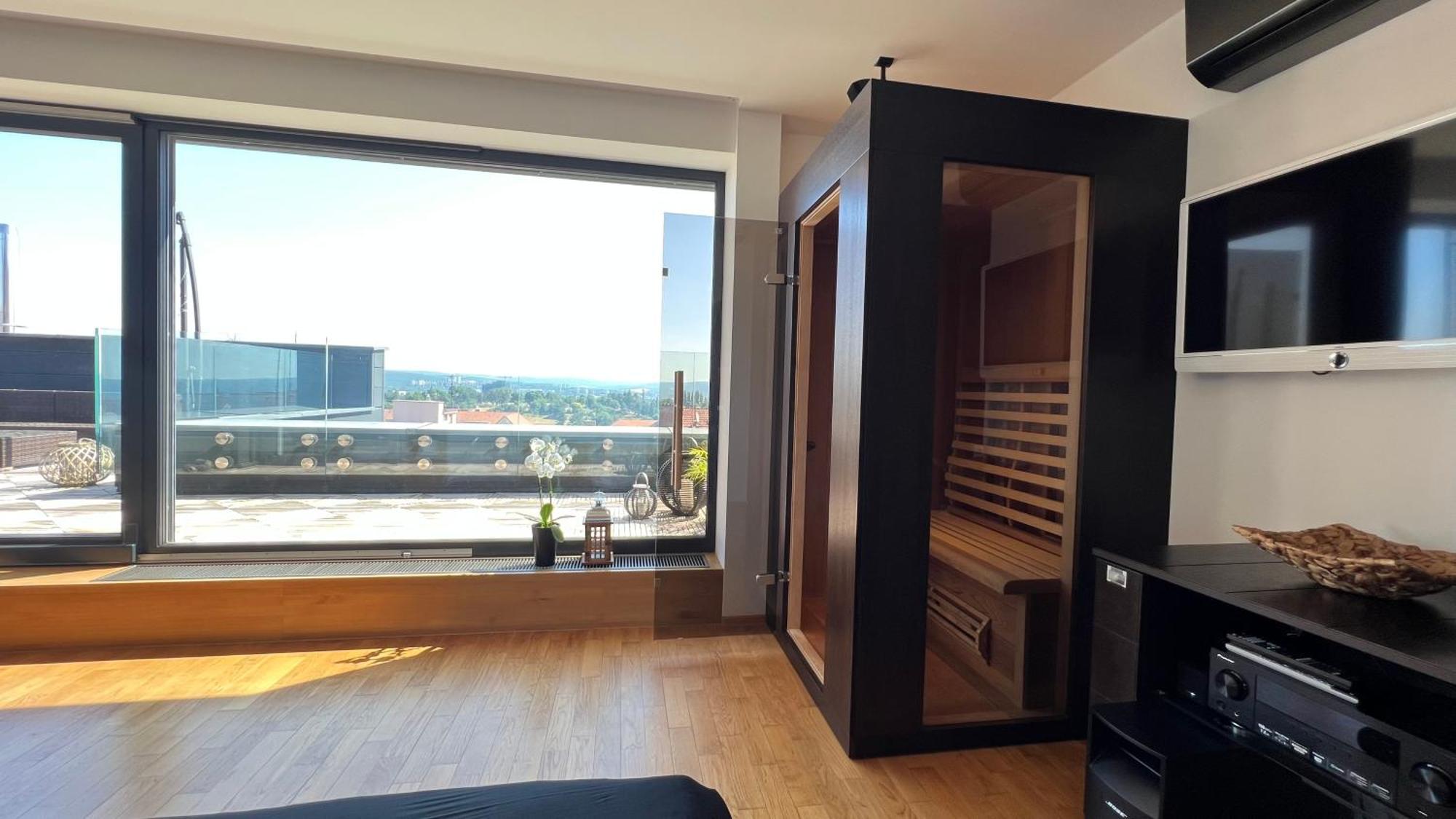 Apartman Se Saunou A Terasou S Vyhledem Na Brno Luaran gambar